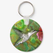 Ruby throated Hummingbird keychains