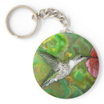 Ruby throated Hummingbird keychains