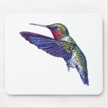 Ruby Throated Hummingbird Mouse Pads
