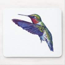 Ruby Throated Hummingbird mousepads