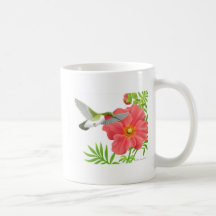 Ruby Throated Hummingbird on Geum Flower Mug