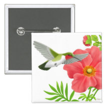 Ruby Throated Hummingbird Pin