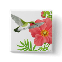 Ruby Throated Hummingbird Pin buttons