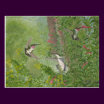 Ruby-throats in Fall Postcard postcards