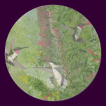 Ruby-throats in Fall Sticker stickers