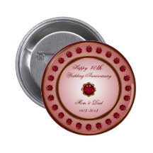 Ruby Wedding Anniversary Button