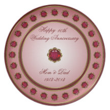 Ruby Wedding Anniversary Plate