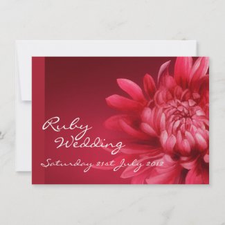 Ruby wedding party invite 40th