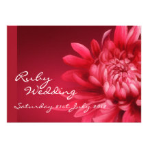 Ruby wedding party invite 40th