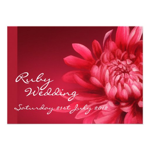 Ruby wedding party invite 40th