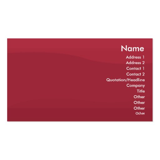 Rubyred Wave - Business Business Cards (front side)