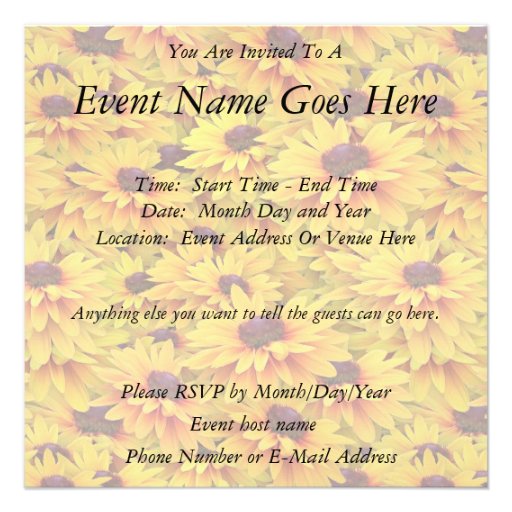 Rudbeckias Everywhere Custom Invitation