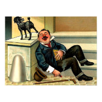 RUDE AWAKENING Vintage Dog Art posters by Aquavel RUDE AWAKENING Vintage Dog Art posters