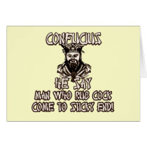 Rude cock Confucius cards by Cardsharkkid Rude cock Confucius cards