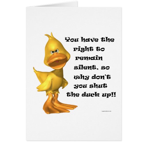 Rude Duck Funny Greeting Card Zazzle