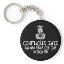 Rude funny slogan Confucius Keychain