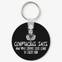 Rude funny slogan Confucius keychains