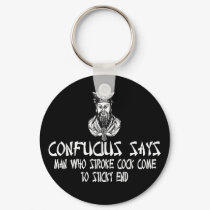 Rude funny slogan Confucius keychains