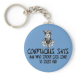 Rude funny slogan Confucius keychains