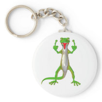 Rude Gecko Lizard Keychain