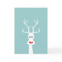 RUDOLF & FAMILY CARD WHITE + BLUE by Seasonsgreetings RUDOLF & FAMILY CARD WHITE + BLUE