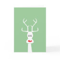 RUDOLF & FAMILY CARD WHITE + PALE GREEN by Seasonsgreetings RUDOLF & FAMILY CARD WHITE + PALE GREEN