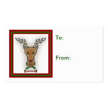 Rudolf Gift Enclosure Cards business cards by SherryHolderHunt Rudolf Gift Enclosure Cards business cards