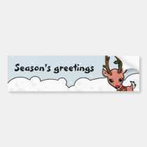 Rudolf seasons greetings christmas bumper stickers