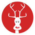 RUDOLF TIE WHITE + RED stickers by Seasonsgreetings RUDOLF TIE WHITE + RED stickers