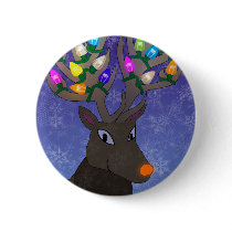 Rudolf with Lights Button