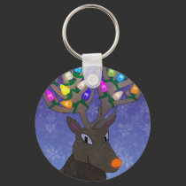 Rudolf with Lights Keychain