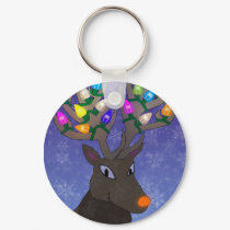 Rudolf with Lights Keychain