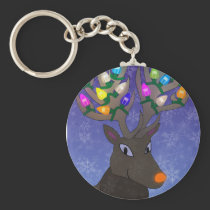 Rudolf with Lights Keychain