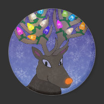 Rudolf with Lights Magnet magnets