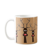 RUDOLF'S FAMILY - MUG BROWN + TAN by Seasonsgreetings RUDOLF'S FAMILY - MUG BROWN + TAN