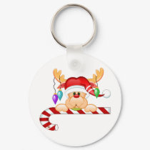 Rudolph Candy Cane keychains