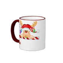 Rudolph Candy Cane mugs by Kadoodles Rudolph Candy Cane mugs