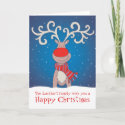 Rudolph Happy Christmas family card soft blue back card