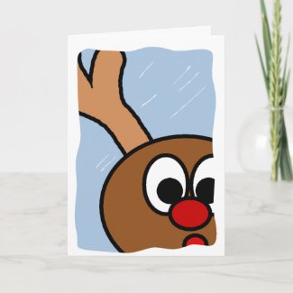 Rudolph in Snowy Window