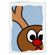Rudolph in Snowy Window cards