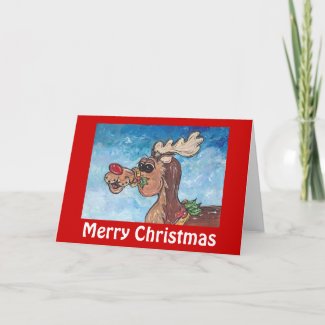 Rudolph Merry Christmas Card card