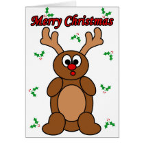 Rudolph Merry Christmas Holly cards