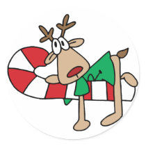Rudolph on a Candycane stickers