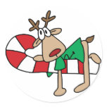 Rudolph on a Candycane stickers