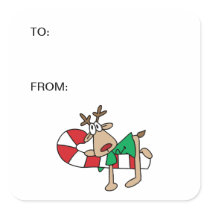 Rudolph on a Candycane stickers