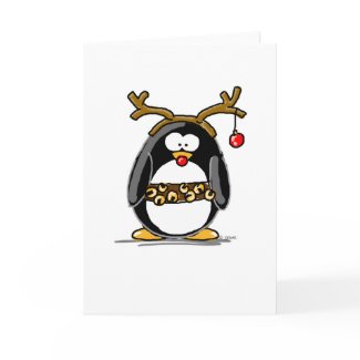 Rudolph penguin card