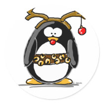 Rudolph penguin stickers by penguinality Rudolph penguin stickers