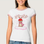 Rudolph red-nosed reindeer girly pink t-shirt