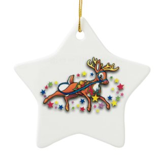 Rudolph Reindeer And Stars Ornaments