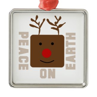 Rudolph Reindeer Peace on Earth Ornament ornament